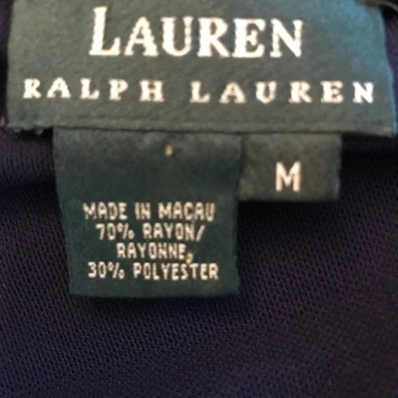 Ralph Lauren Navy Blue Rayon Blend Medium Dress - Picture 5 of 5